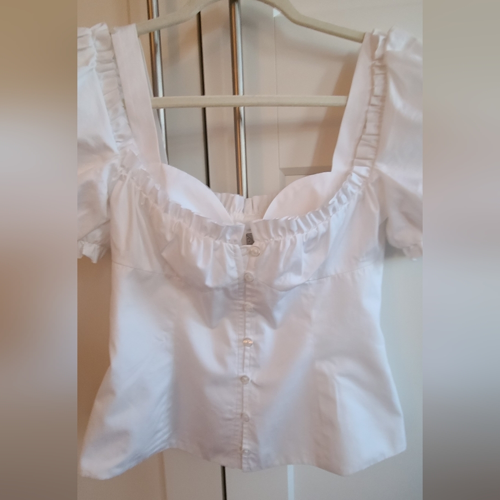 Rosie Assoulin white top / blouse from Le garden Collection Size 2 - Picture 5 of 11